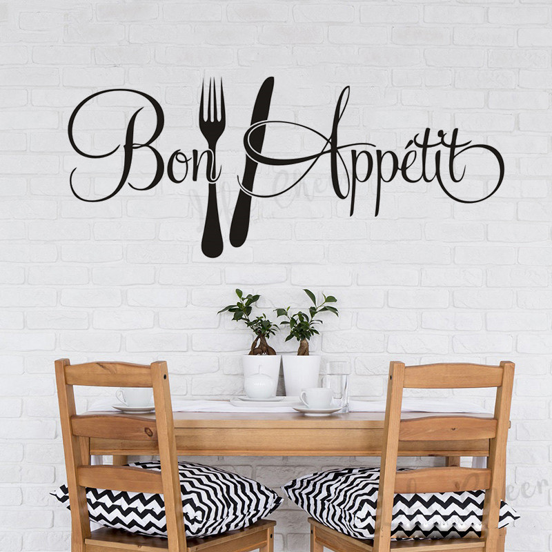 Commercial Kitchen Wall - French Bon Appétit Quote Wall Decals