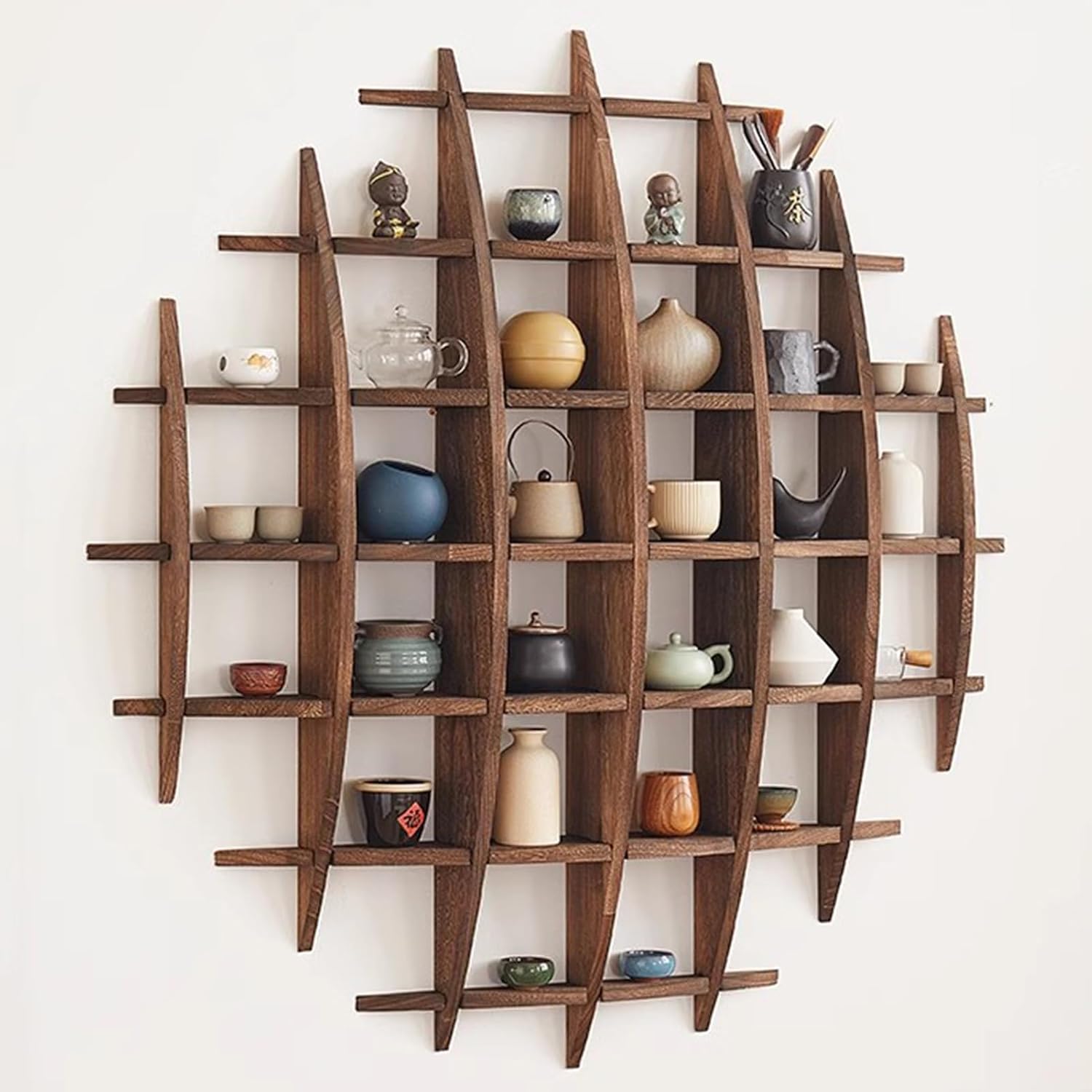 Commercial Kitchen Wall - Solid Wood Chinese Tea Cup Holder
