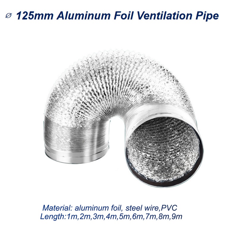 Commercial Kitchen Ventilation - ∅125mm Aluminum Foil Ventilation Pipe Scalable