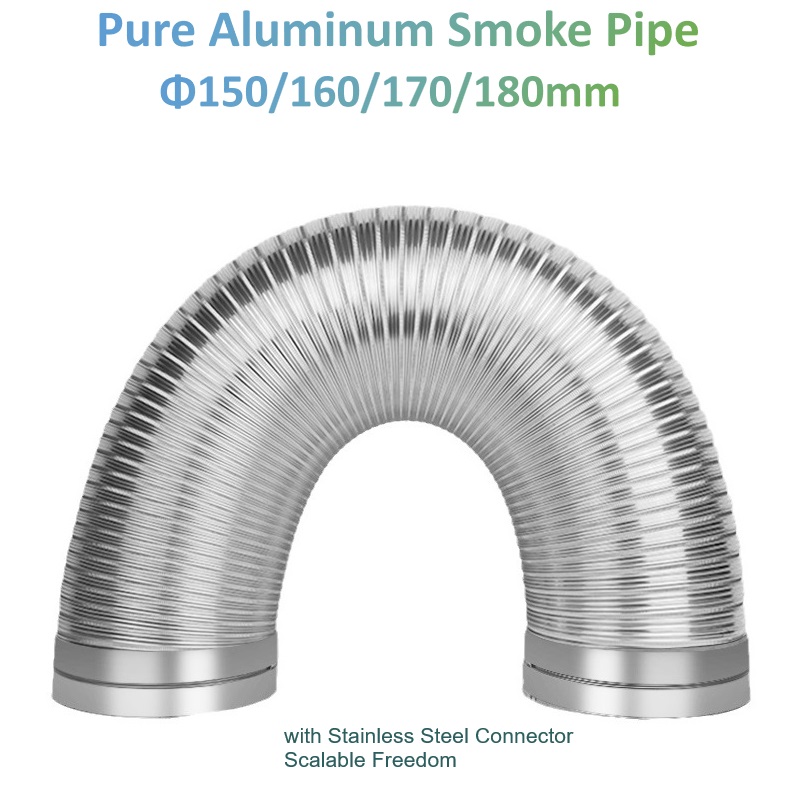 Commercial Kitchen Ventilation - Φ90-180mm Pure Aluminum Smoke Pipe Semi-Flexible