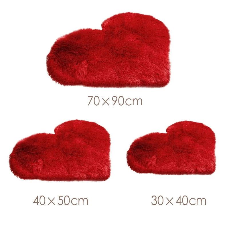Commercial Dishwasher Table - Furry Solid Color Heart Rug Bedroom