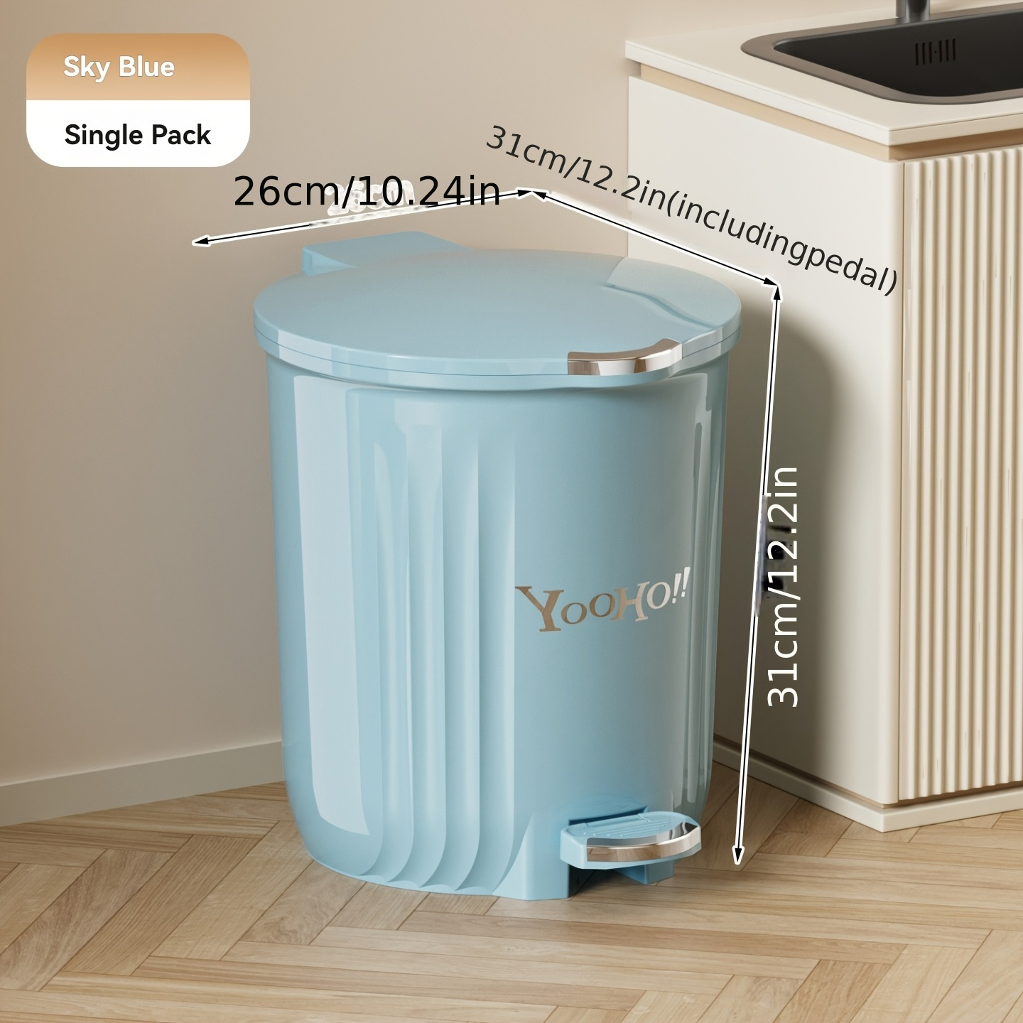 1Pcs Large-Capacity round Foot - огляд і ціна Commercial Kitchen Trash Can