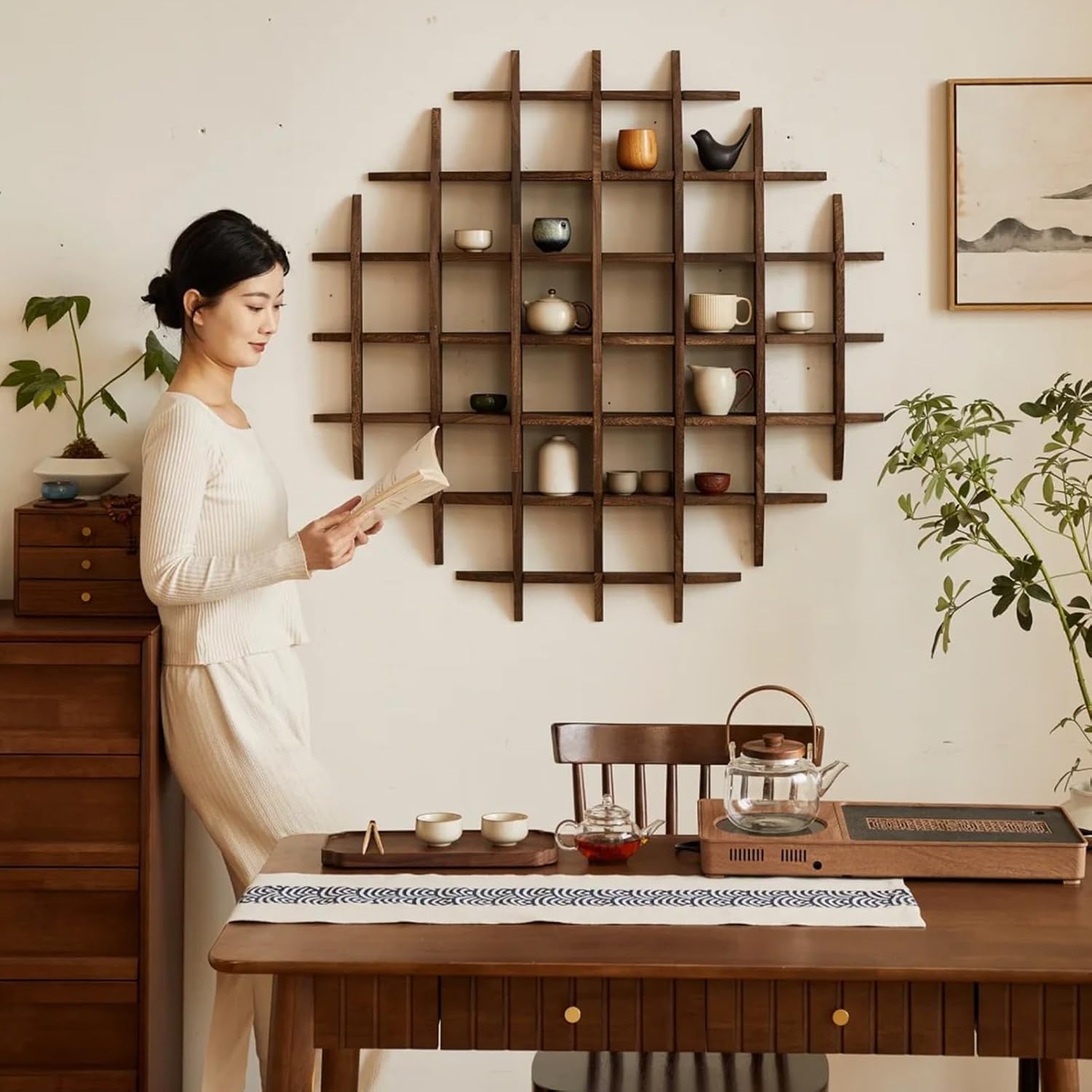Solid Wood Chinese Tea Cup Hol - огляд і ціна Commercial Kitchen Wall