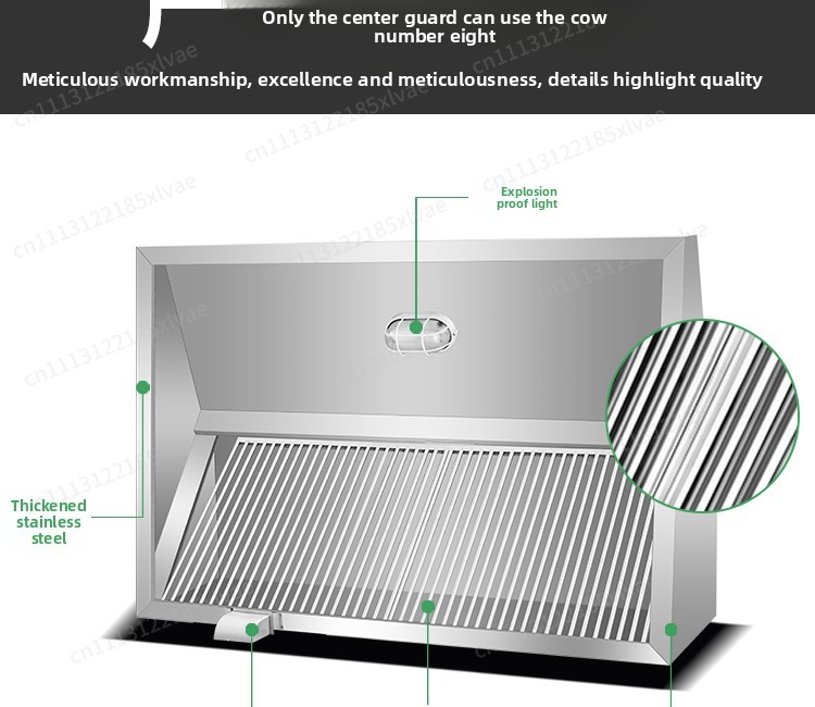 Thickened Stainless Steel Fume - огляд і ціна Commercial Kitchen Range Hood