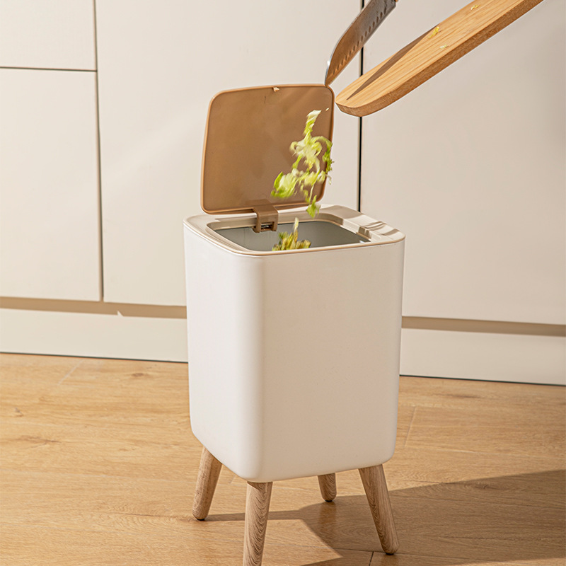 10L White Wooden Garbage Bin w - огляд і ціна Commercial Kitchen Trash Can
